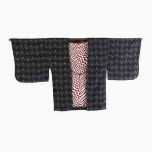 Veste haori vintage, losanges noirs et blancs